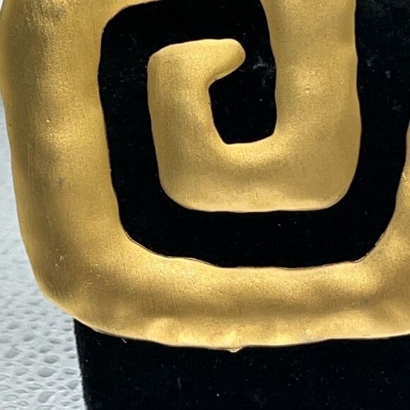 Vintage 1986 JJ Jonette Gold Tone Large Square Modernist Pin Brooch Egyptian - Picture 5 of 8